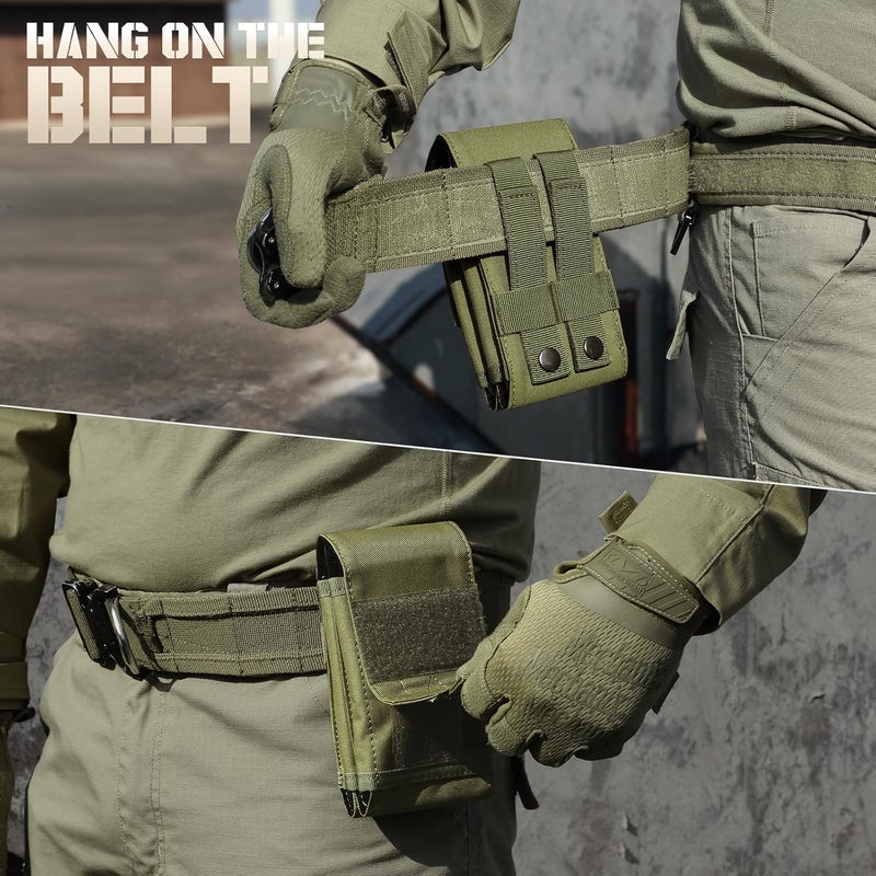 RXW Molle Phone Pouch Tactical Phone Holster Universal Dual Cell Phone Holder Utility EDC Pouch with US Flag Patch - Image 5